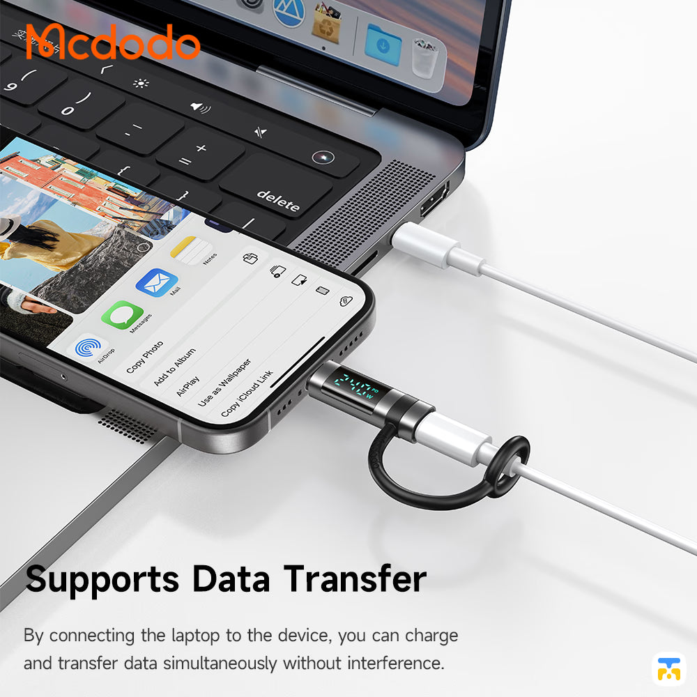 Mcdodo PortGo Vison 240W USB-C to USB-C Adapter Supports Data Transfer