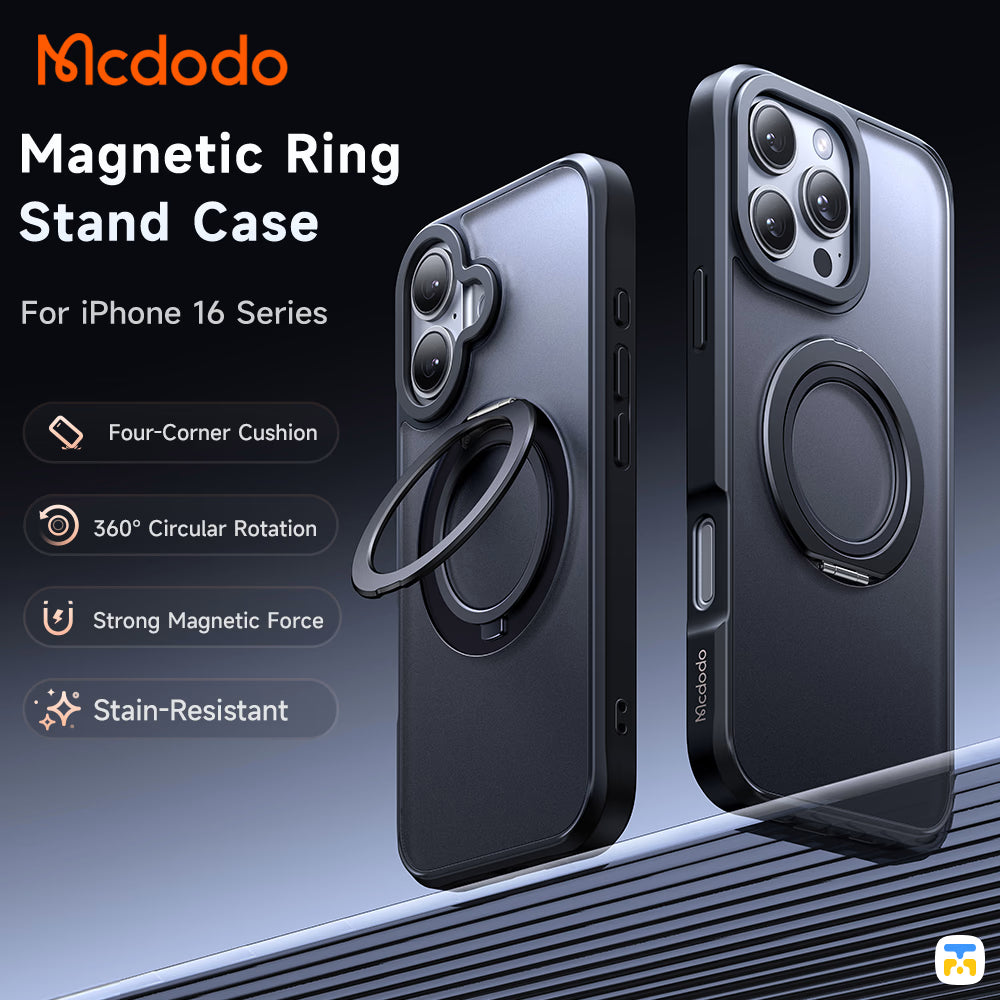 Mcdodo Protective Case for iPhone 16 series - Magsafe with Ring Stand