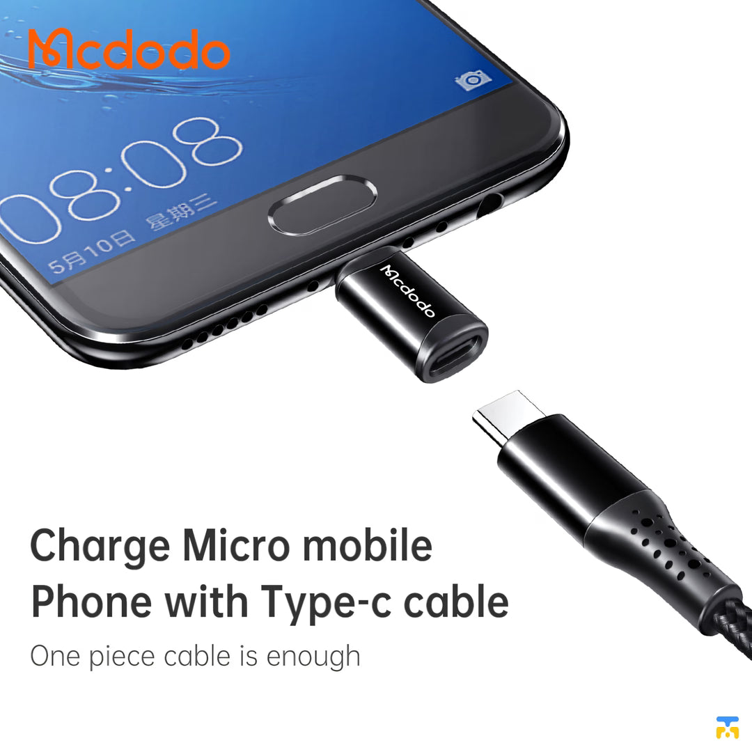Charge Micro mobile
Phone with Type-c cable - Mcdodo Type-C to Micro USB Connector