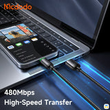 480Mbps
High-Speed Transfer - Mcdodo USB-A to Lightning Cable with Charging Light - 60W - 1 Meter