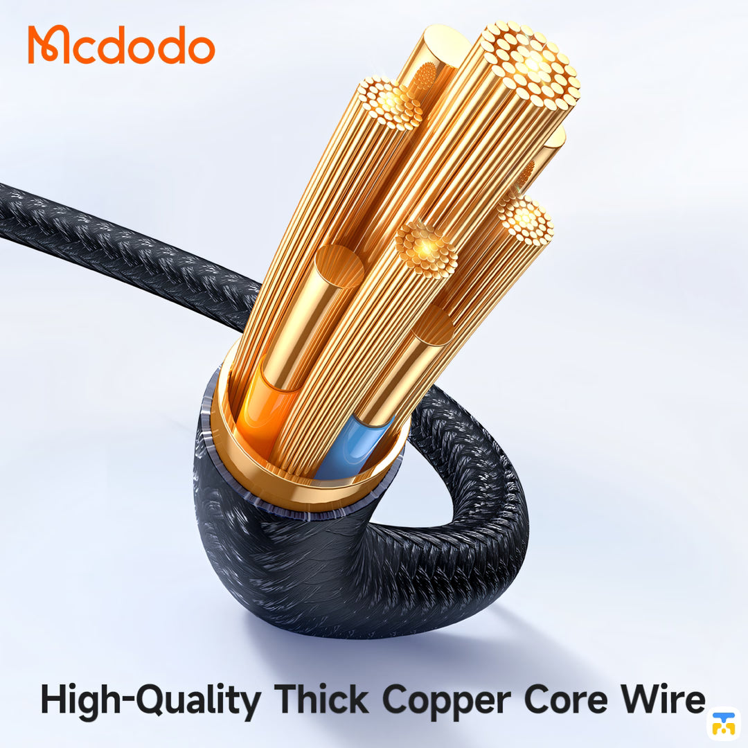 High-Quality Thick Copper Core Wire - Mcdodo USB-A to Micro USB Cable with Charging Light - 60W - 1 Meter
