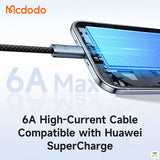 6A High-Current Cable
Compatible with Huawei
SuperCharge - McDodo USB-A to USB-C 6A Air Cable 1.8m