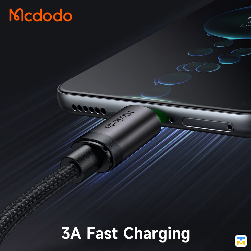 Mcdodo USB-A to USB-C Cable with Charging Light - 3A Fast Charging