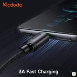 Mcdodo USB-A to USB-C Cable with Charging Light - 3A Fast Charging