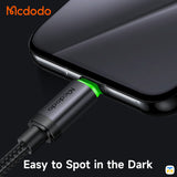 Mcdodo USB-A to USB-C Cable with Charging Light - Easy to Spot in the Dark