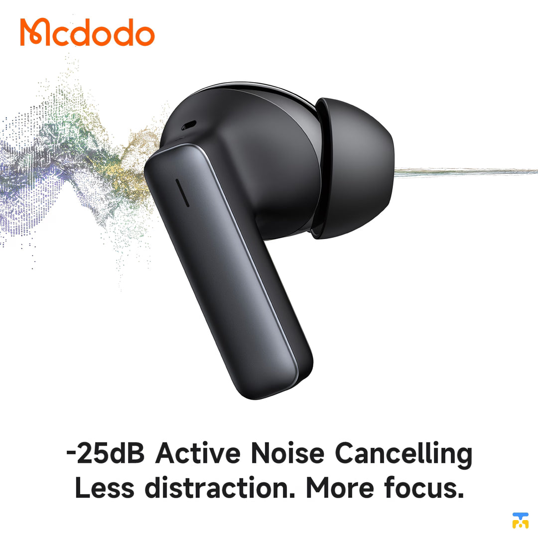 -25dB Active Noise Cancelling
Less distraction. More focus. - Mcdodo ZENO N6 ANC Wireless Earbuds with App Control