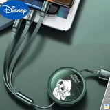 MDD Retractable 3-in-1 Charging Cable,Thunder Drum Disney Series,Cool Mickey - 1.2M 3A