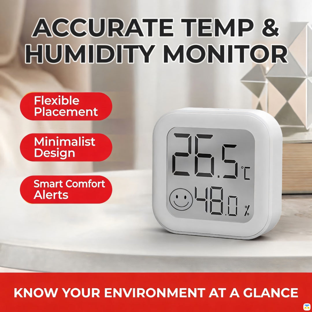 ACCURATE TEMP & HUMIDITY MONITOR- Mini Digital Hygrometer & Thermometer with Comfort Indicator
