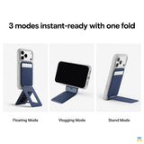 3 modes instant-ready with one fold - MOFT Snap Invisible Phone Tripod Wallet - MagSafe, 3-Card Storage