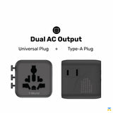 180+ Countries Compatible and Built-In Fuse For Extra Safe  - Momax 1-World Universal Travel Charger with Dual AC