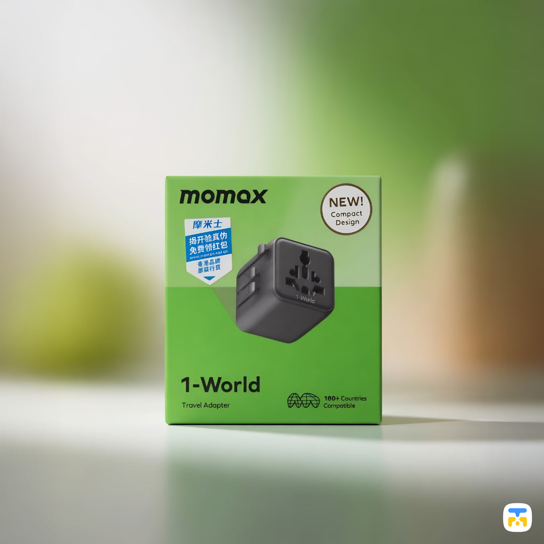Momax 1-World Universal Travel Charger with Dual AC Packaging
