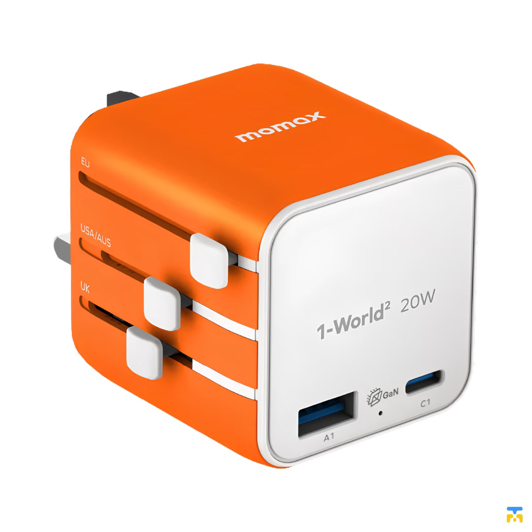 Momax 1-World² 20W Universal 2-Port USB Travel Adapter