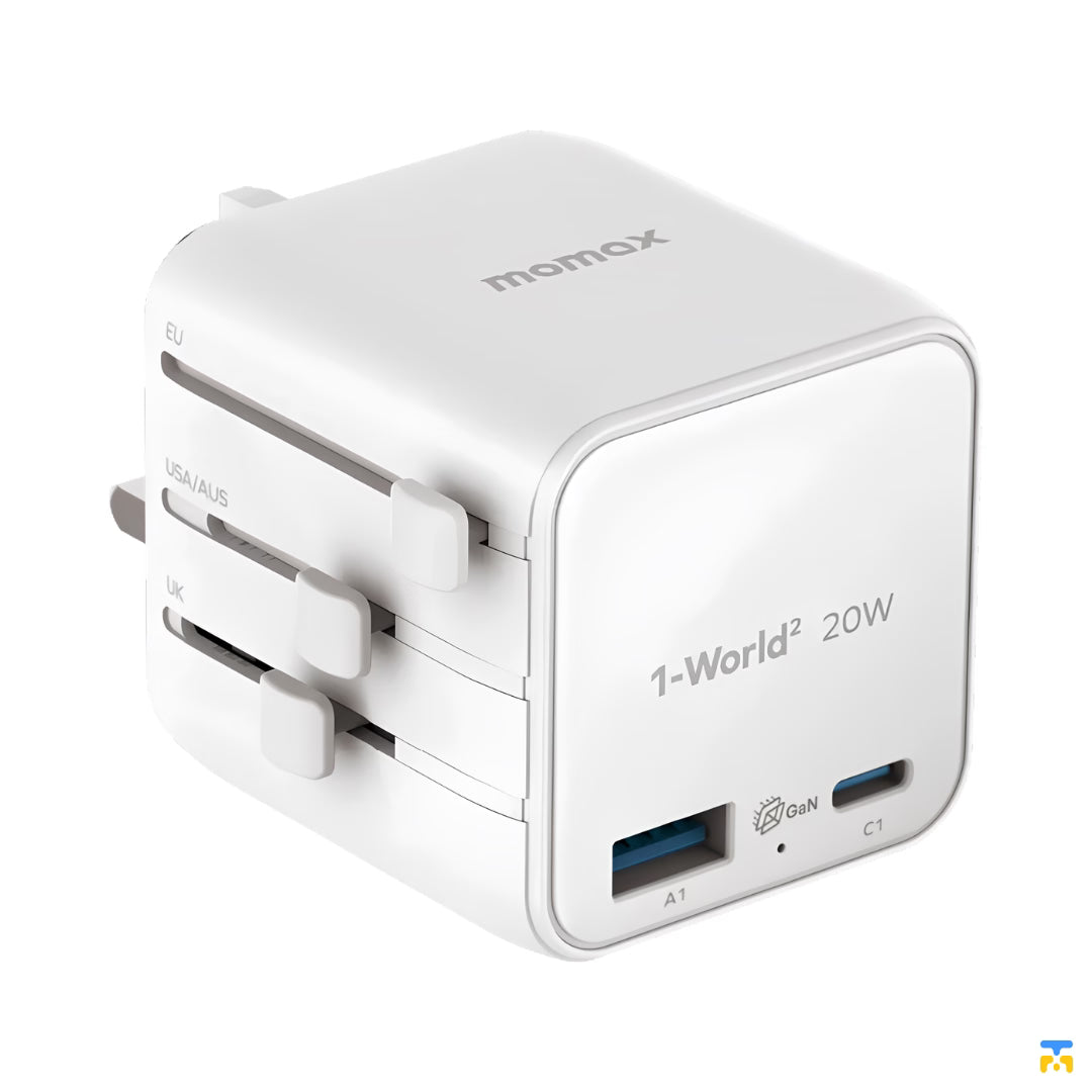 Momax 1-World² 20W Universal 2-Port USB Travel Adapter