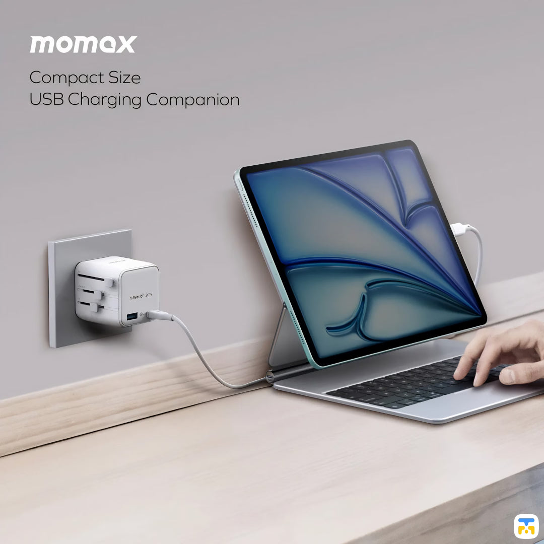 Compact Size USB Charging Companion - Momax 1-World² 20W Universal 2-Port USB Travel Adapter