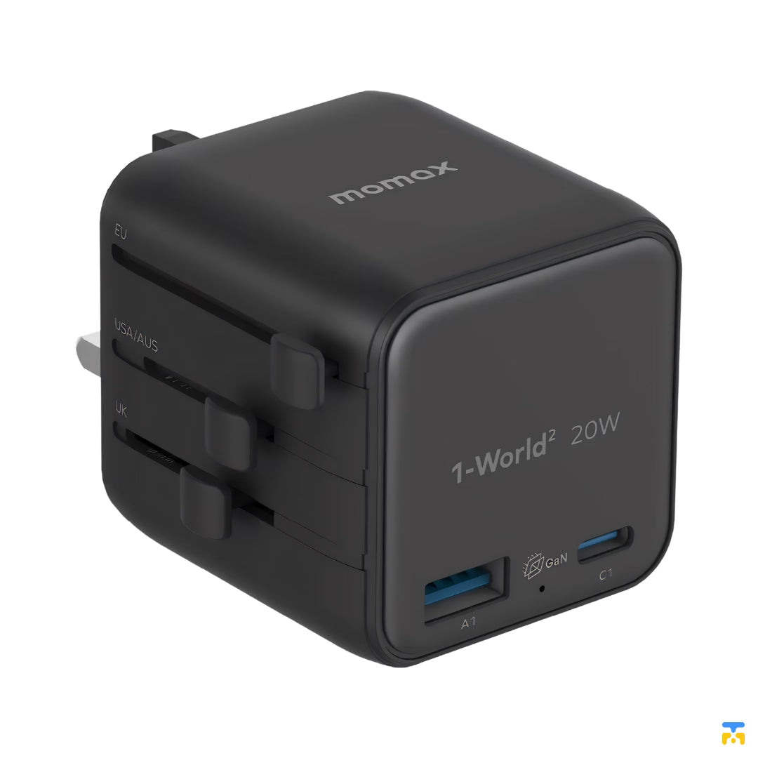 Momax 1-World² 20W Universal 2-Port USB Travel Adapter
