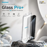 Momax for iPhone 15 & 16 Series Glass Pro+ Ultra Clear 3D Screen Protector