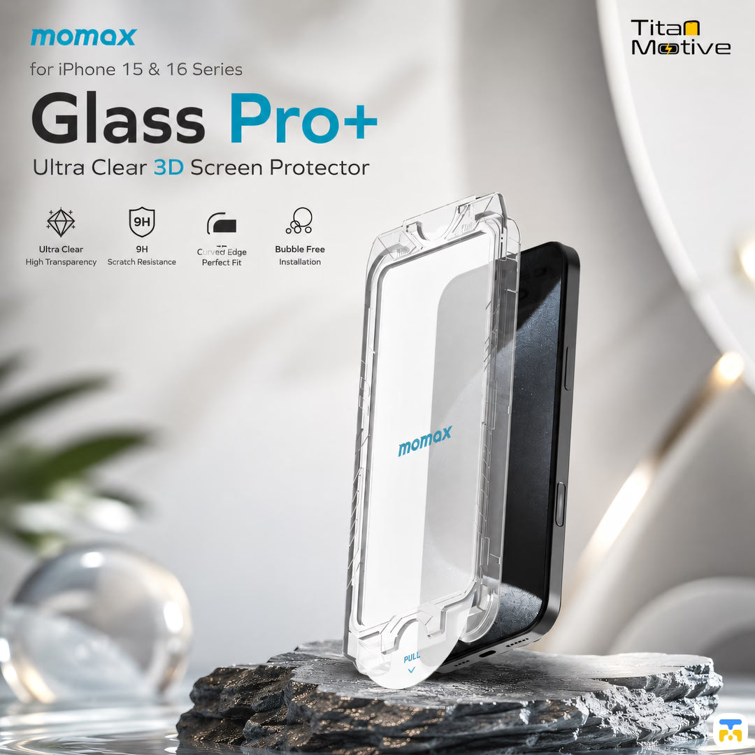 Momax for iPhone 15 & 16 Series Glass Pro+ Ultra Clear 3D Screen Protector