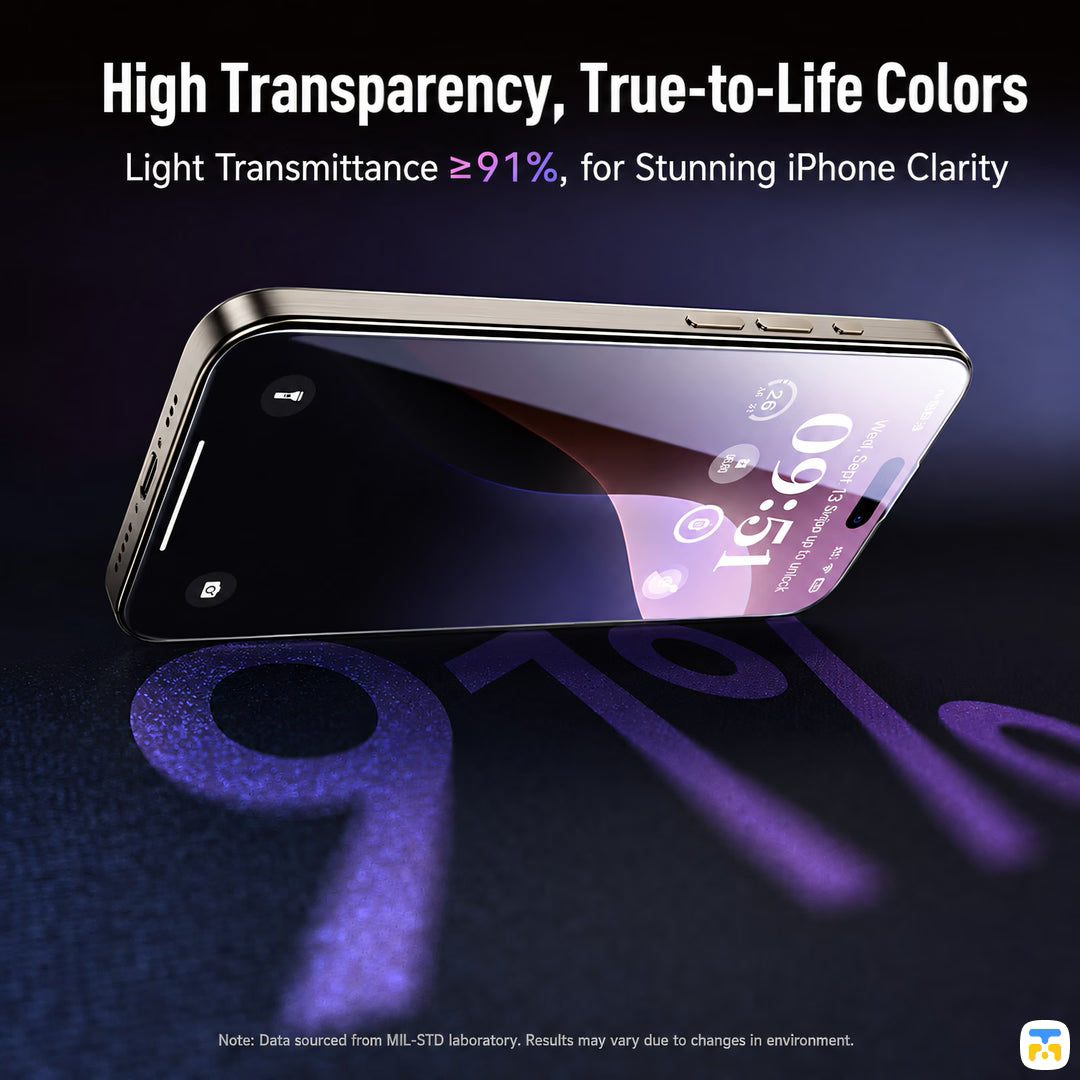 High Transparency, True-to-Life Colors - Momax for iPhone 15 & 16 Series Glass Pro+ Ultra Clear 3D Screen Protector