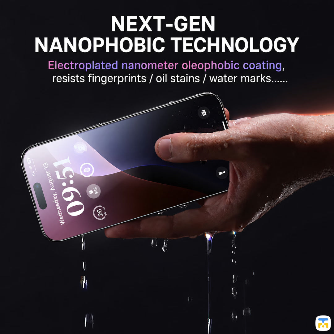 NEXT-GEN
NANOPHOBIC TECHNOLOGY - Momax for iPhone 15 & 16 Series Glass Pro+ Ultra Clear 3D Screen Protector