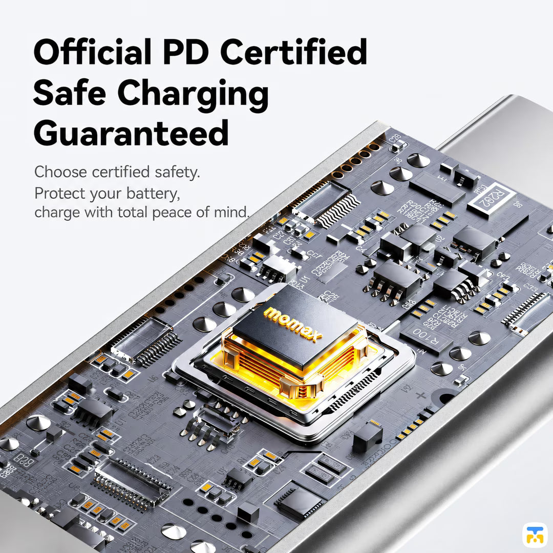 Official PD Certified Safe Charging Guaranteed - Momax Mag.Link Magnetic USB-C to USB-C Cable 60W 1m