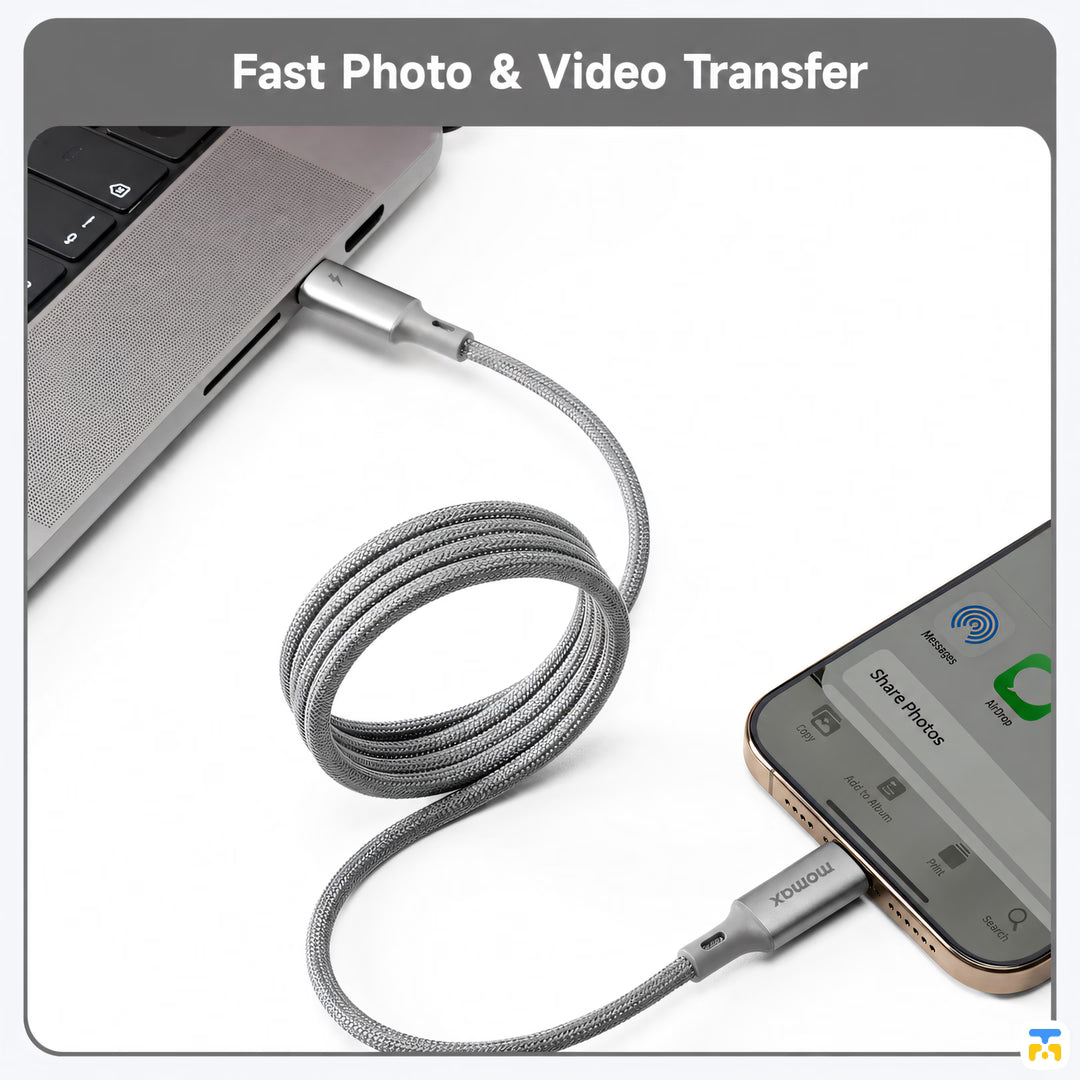 Fast Photo & Video Transfer - Momax Mag.Link Magnetic USB-C to USB-C Cable 60W 1m