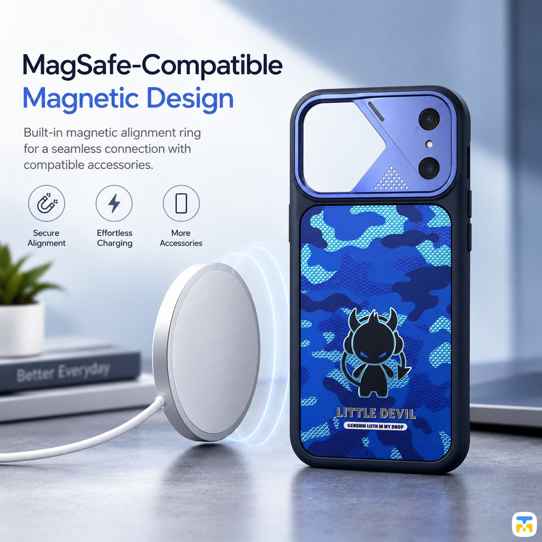 MagSafe-Compatible
Magnetic Design - MORDAS Little Devil MagSafe Case with LensGuard