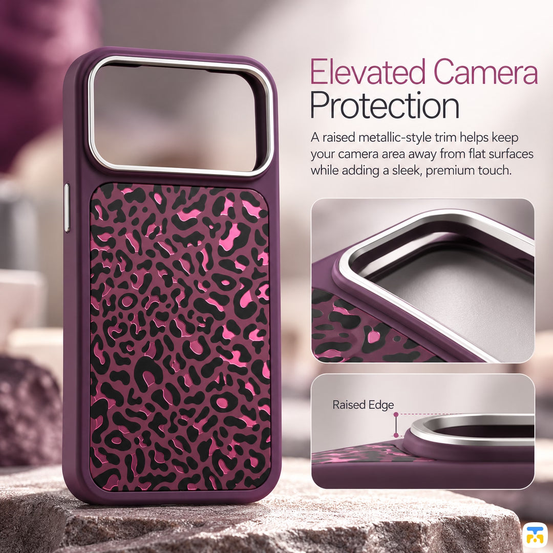 Elevated Camera
Protection - MORDAS Midnight Cheetah MagSafe Case
