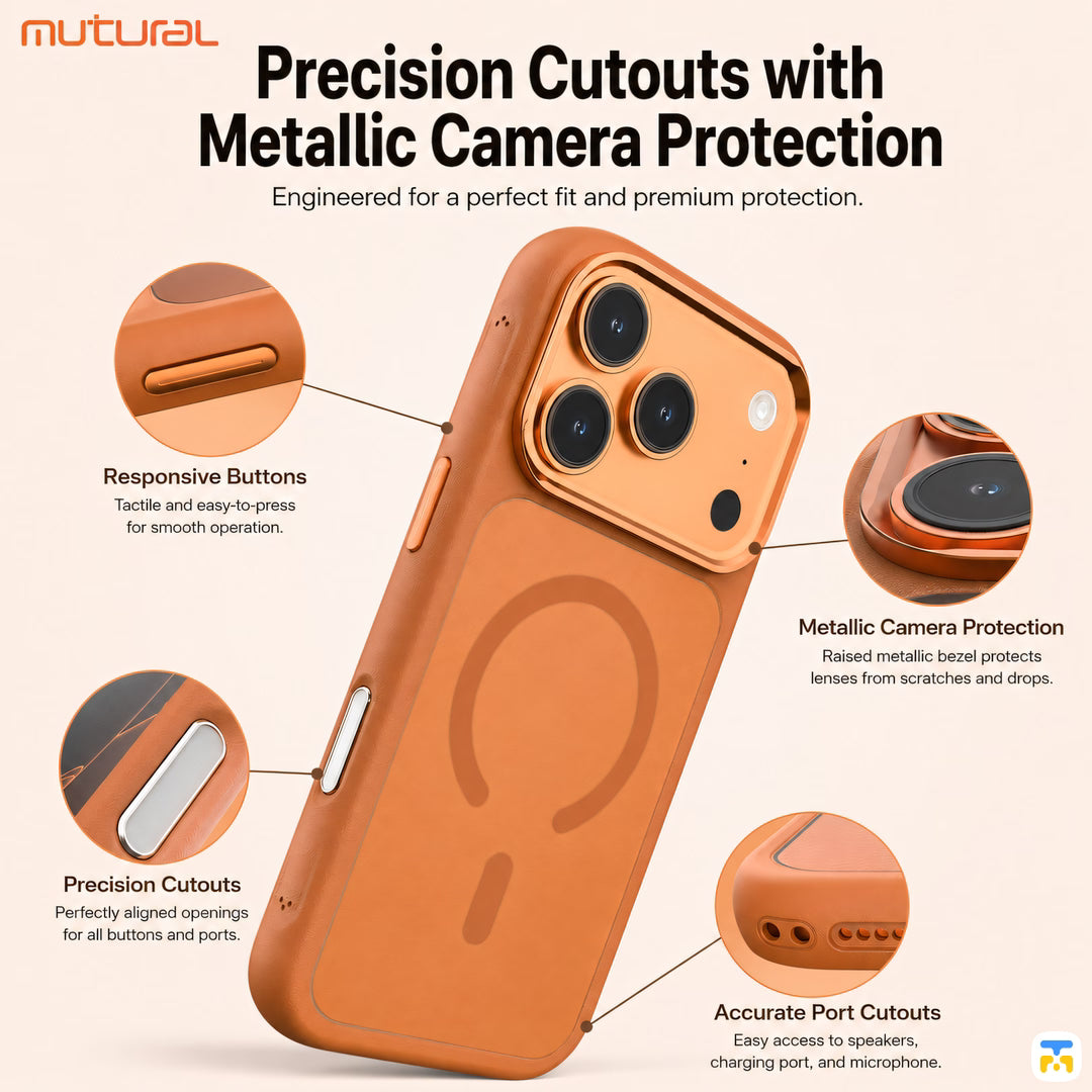 Precision Cutouts with
Metallic Camera Protection - MUTURAL for iPhone 17 Series Skin-feel MagSafe Case