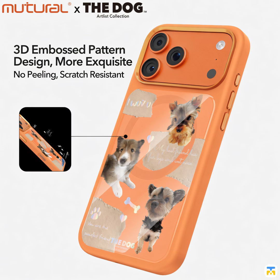 3D Embossed Pattern Design, More Exquisite,No Peeling And Scratch Resistant - MUTURAL for iPhone 17 Series The Dog Series MagSafe Case
