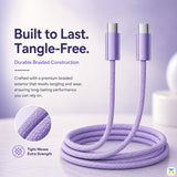 Built to Last Tangle-Free - MUTURAL Metallic 65W USB-C Charging Data Cable - 1 Meter