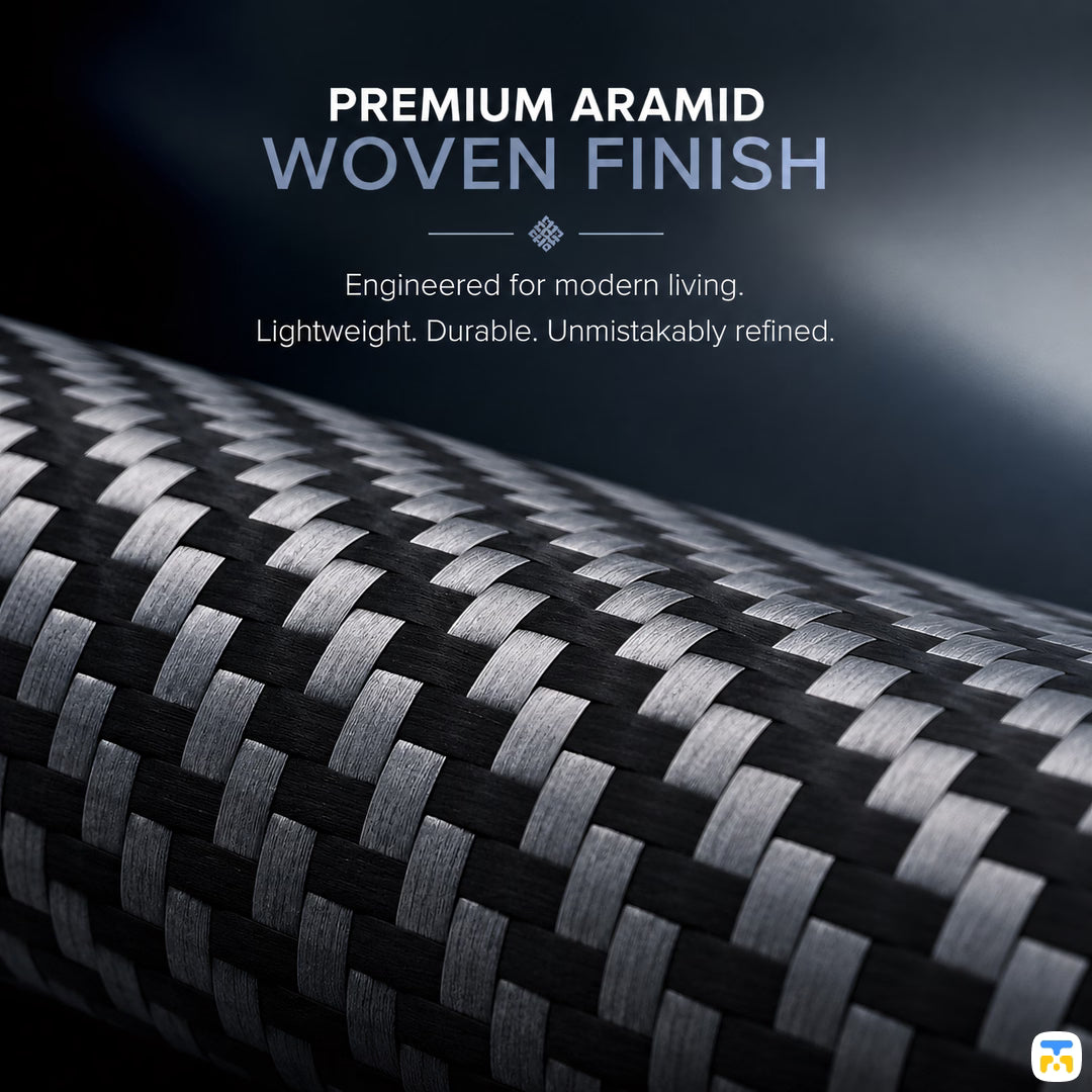 PREMIUM ARAMID
WOVEN FINISH - NILLKIN FiberMate Kevlar® Magnetic Wallet & Phone Stand