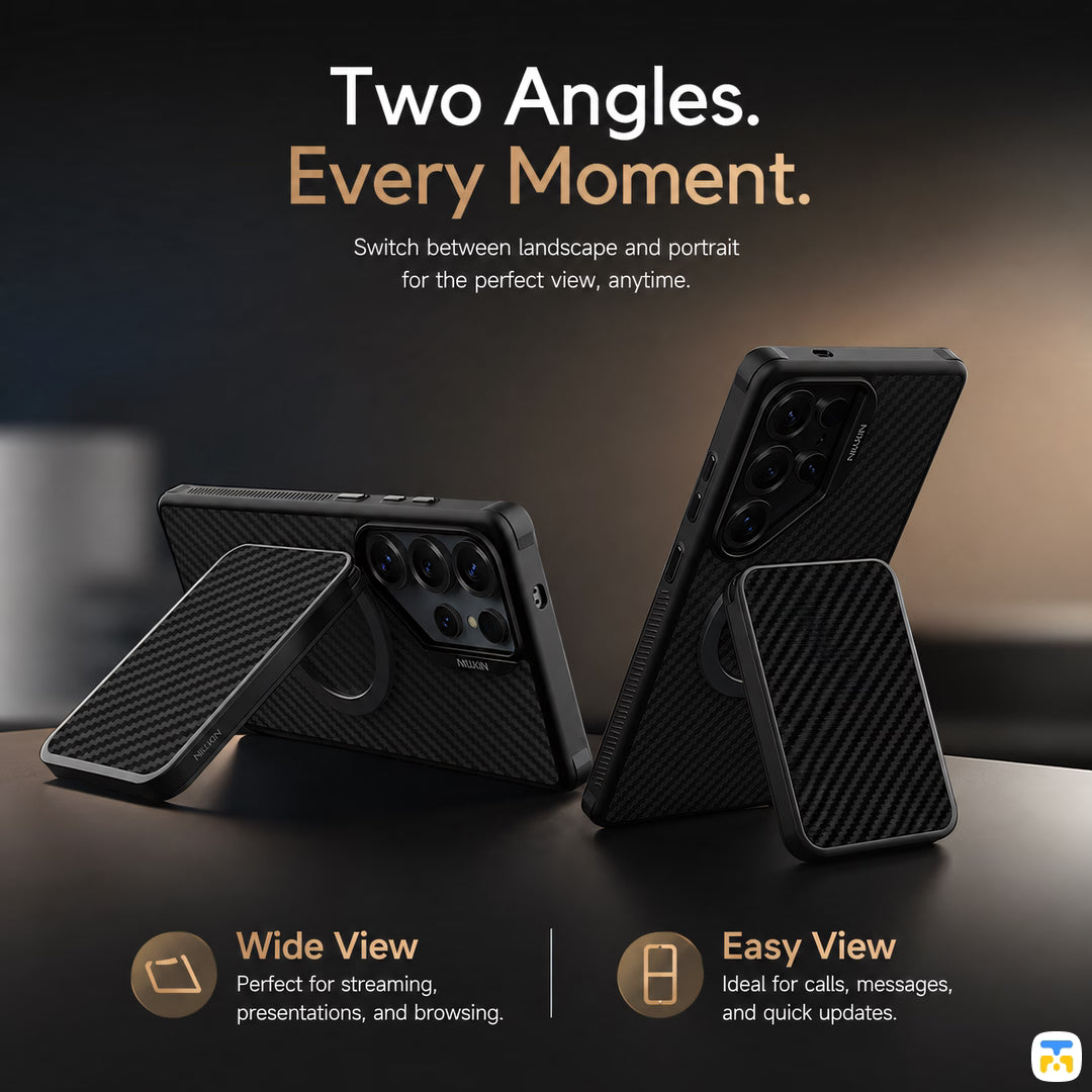 Two Angles.
Every Moment - NILLKIN FiberMate Kevlar® Magnetic Wallet & Phone Stand