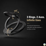 3 Rings. 2 Axes.
Infinite Uses - NILLKIN FiberSnap Triple Ring Kevlar® Magnetic Phone Grip & Stand