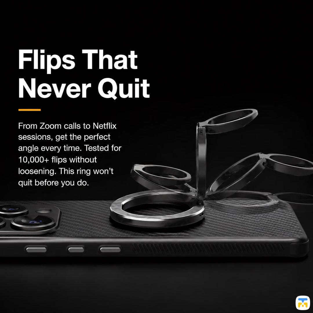 Flips That
Never Quit - NILLKIN FiberSnap Triple Ring Kevlar® Magnetic Phone Grip & Stand