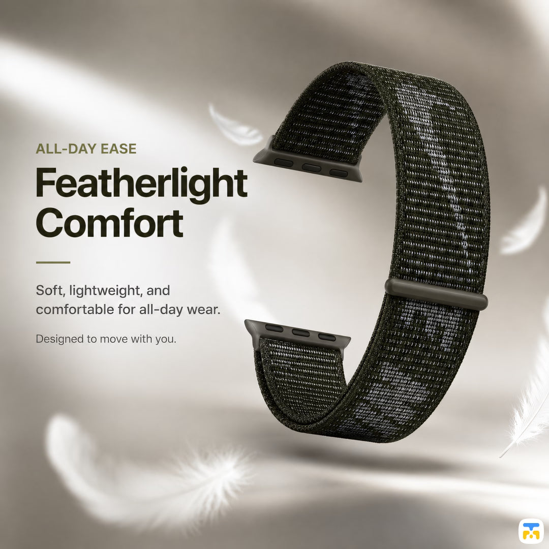 ALL-DAY EASE
Featherlight
Comfort - NK Circulating Nylon Apple Watch Strap for 38-49mm