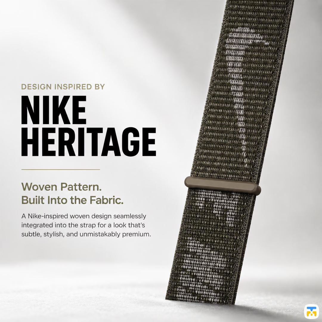 DESIGN INSPIRED BY
NIKE
HERITAGE - NK Circulating Nylon Apple Watch Strap for 38-49mm