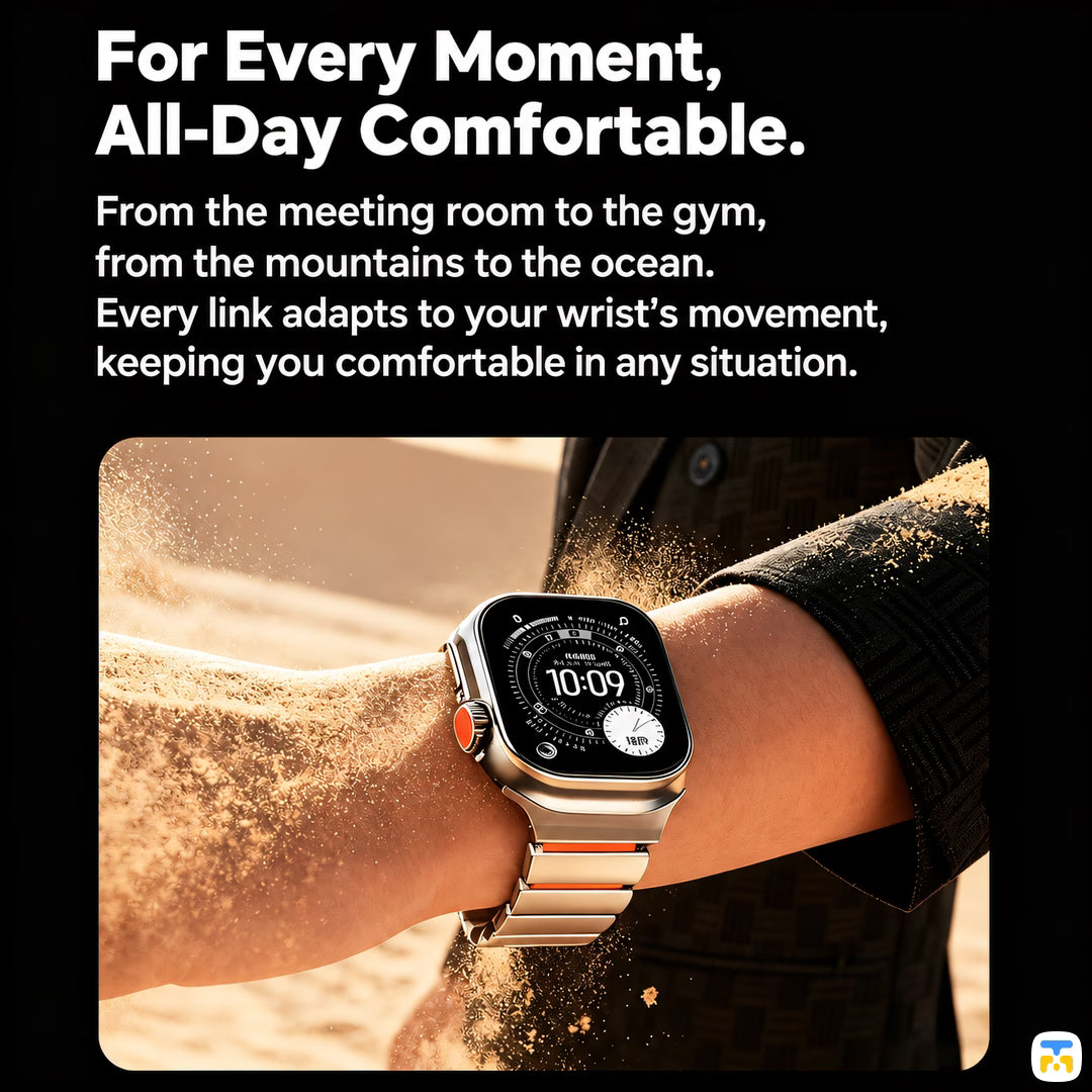 For Every Moment,
All-Day Comfortable. - NOVAMAG Titanium Quick-Release Magnetic Strap for Apple Watch