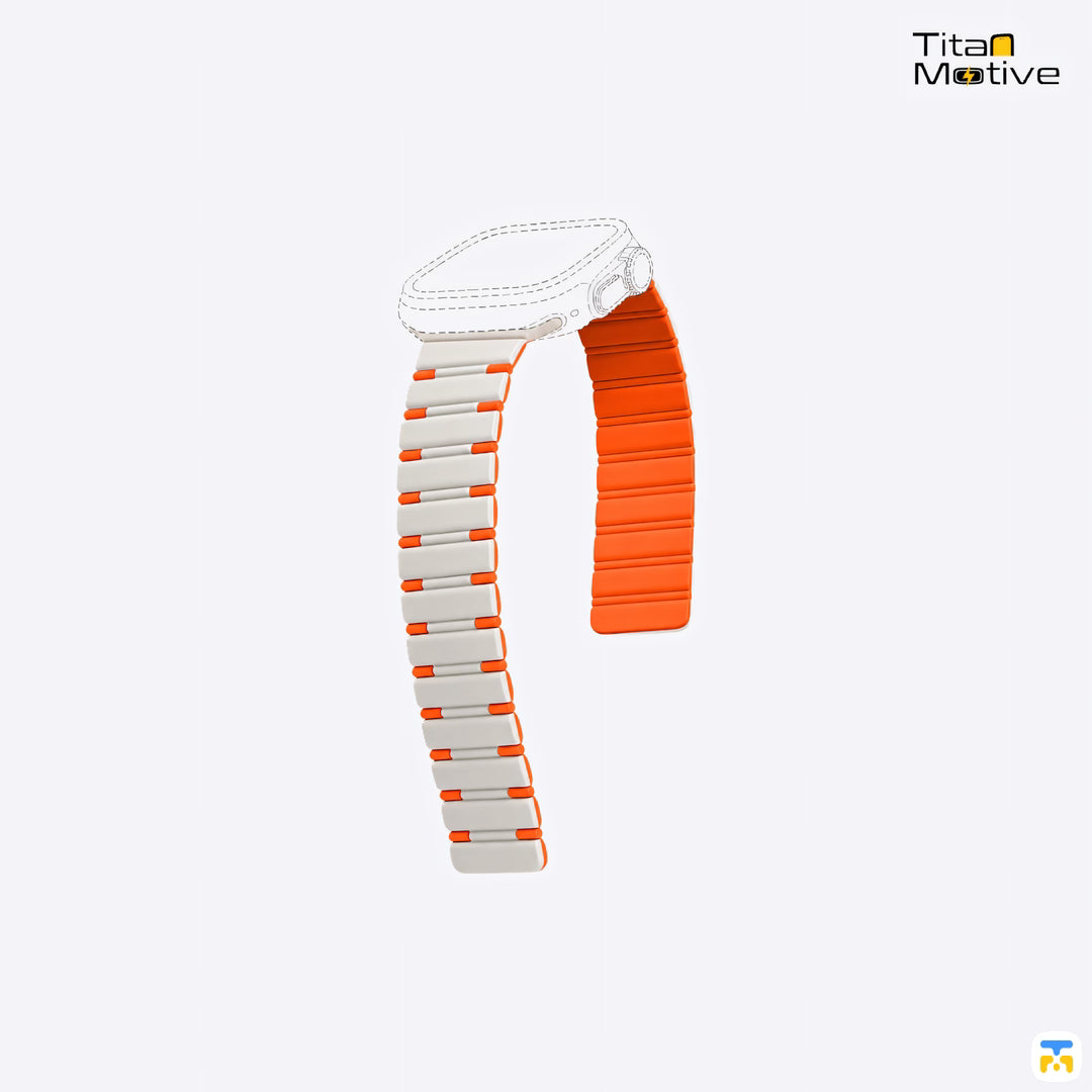 Omega Dual-Color Magnetic Silicone Apple Watch Strap for 38-49mm