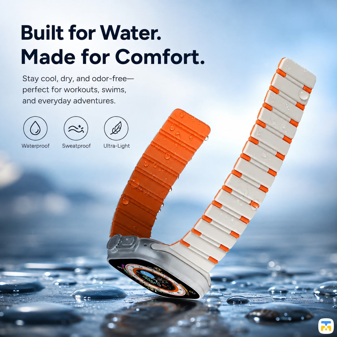 Built for Water.
Made for Comfort - Omega Dual-Color Magnetic Silicone Apple Watch Strap for 38-49mm