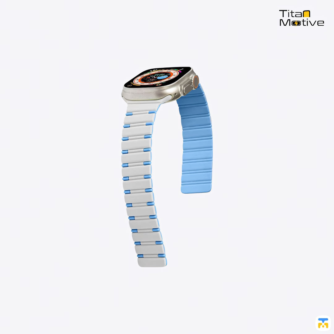Omega Dual-Color Magnetic Silicone Apple Watch Strap for 38-49mm