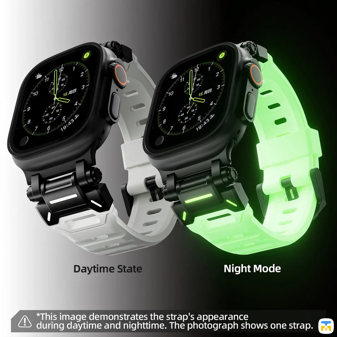 PEAKZOOC Apple Watch FKM Strap - Glow In The Dark