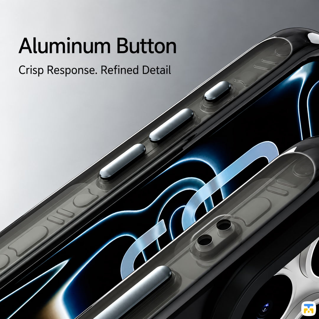 Aluminum Button - PEAKZOOC DarkGrid MagSafe Case