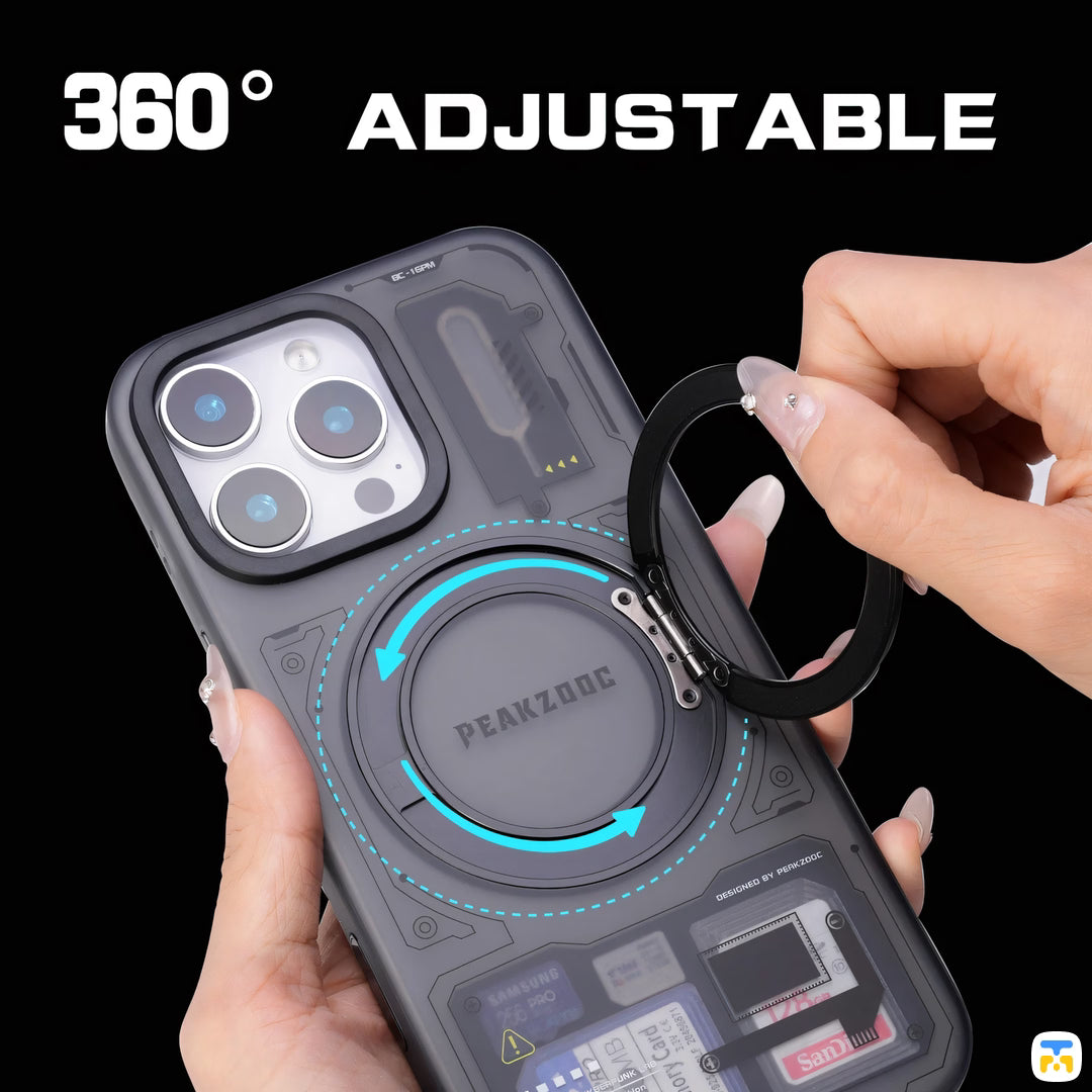 PEAKZOOC for iPhone 16 Series Cyber Butler Case with Card Storage