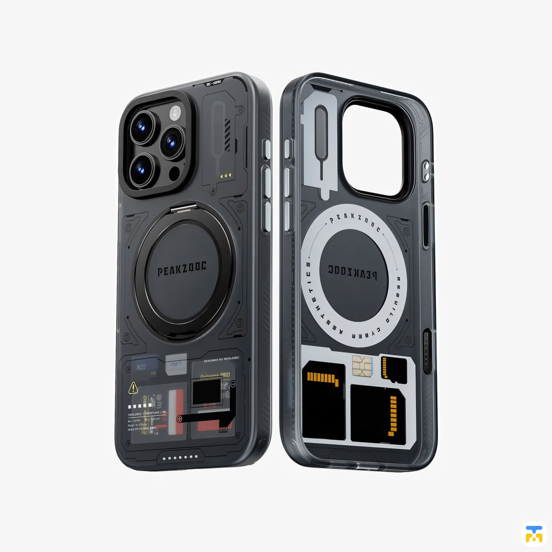 PEAKZOOC for iPhone 16 Series Cyber Butler Case with Card Storage
