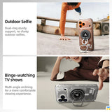 Binge-watching
TV shows or Outdoor Selfie - PEAKZOOC MagSafe Grip Stand with 360° Rotation - Dual-Fold Ring