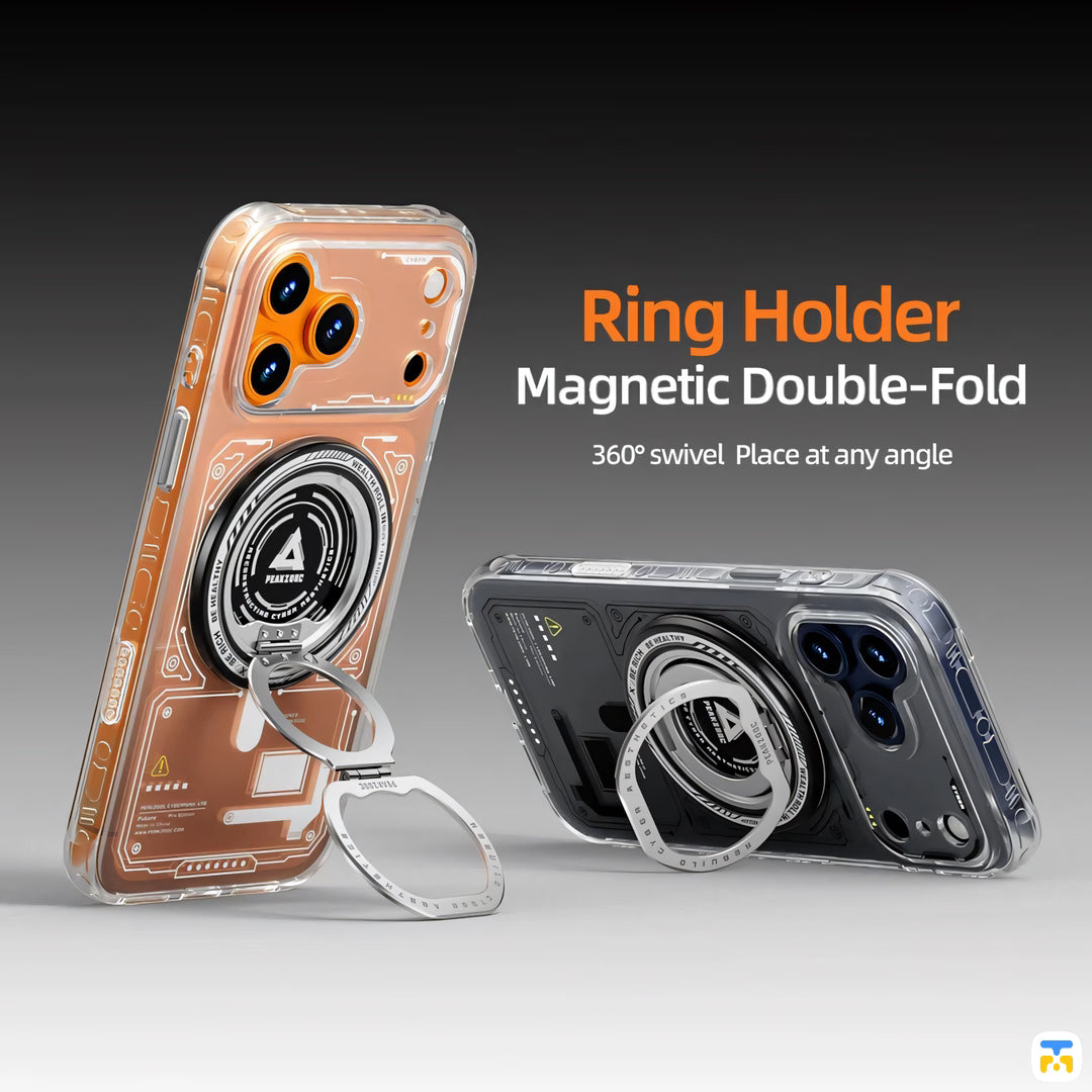 Ring Holder
Magnetic Double-Fold - PEAKZOOC MagSafe Grip Stand with 360° Rotation - Dual-Fold Ring