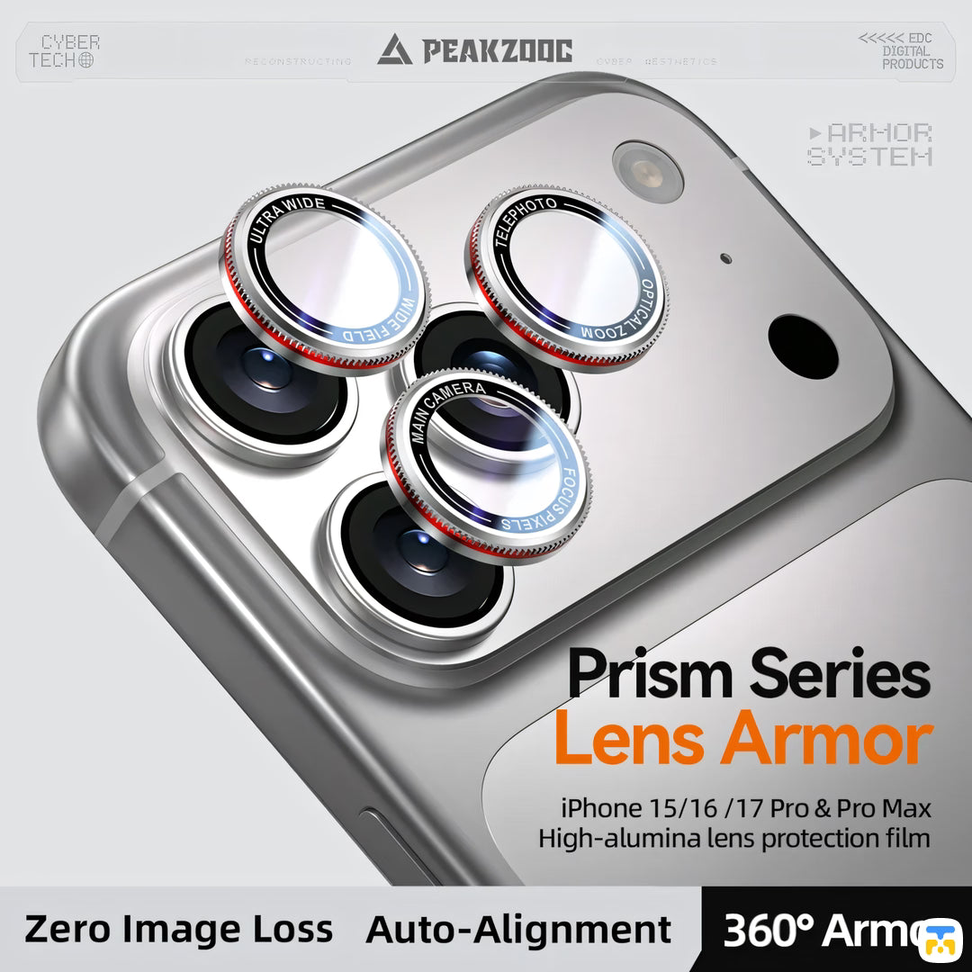 PEAKZOOC PRISM Lens Armor Film for iPhone 15/16/17 Pro & Pro Max