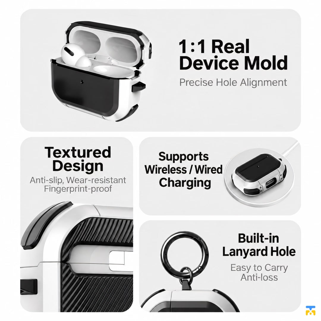 PISEN Four-corner Drop Protection Case for AirPods
