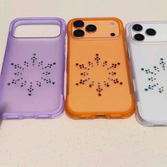 Jaucase for iPhone 17 Series Rhinestone Snowflake Pattern MagSafe Case