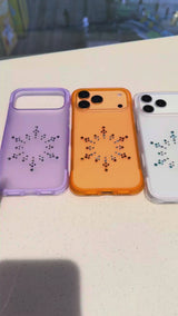 Jaucase for iPhone 17 Series Rhinestone Snowflake Pattern MagSafe Case
